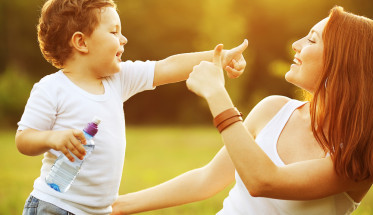 Lady Smiling with Child