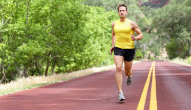 Running on Road with Trees