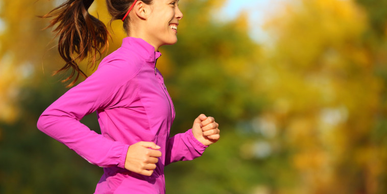 Running Outside Pink Shirt