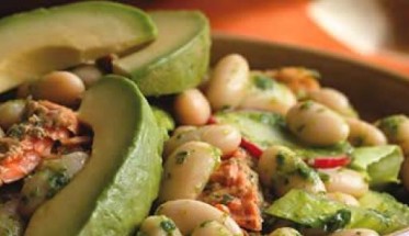 Bean and Salmon Salad with Arugula Dressing