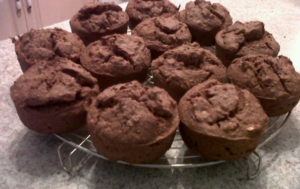 Chocolate Peanut Butter Banana Muffins