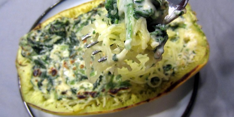 Spinach Artichoke Spaghetti Squash