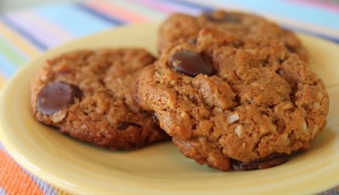 Almond Butter Dark Chocolate Chip Cookies