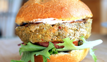 Sweet Potato, Chickpea, and Quinoa Veggie Burger