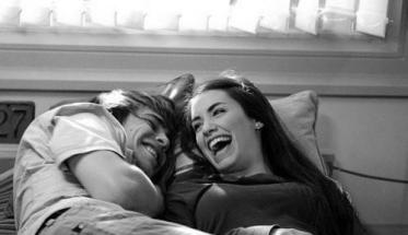 couple laughing