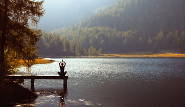 yoga at the lake