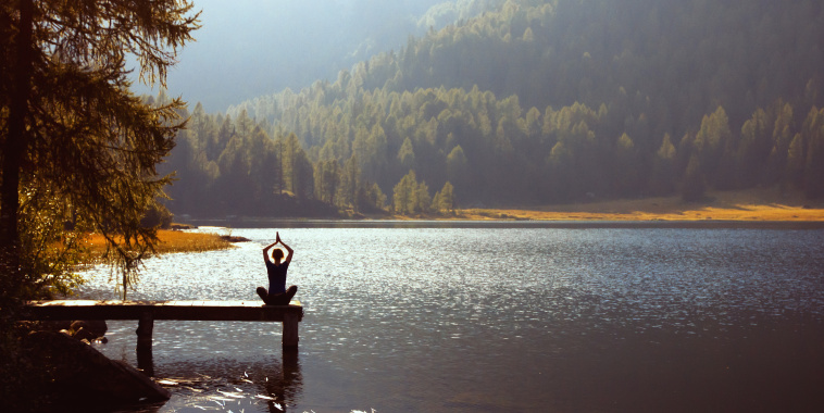 yoga at the lake