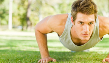 man doing pushups