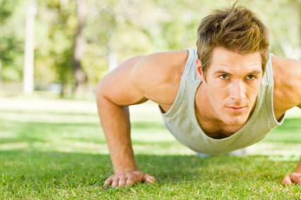 man doing pushups